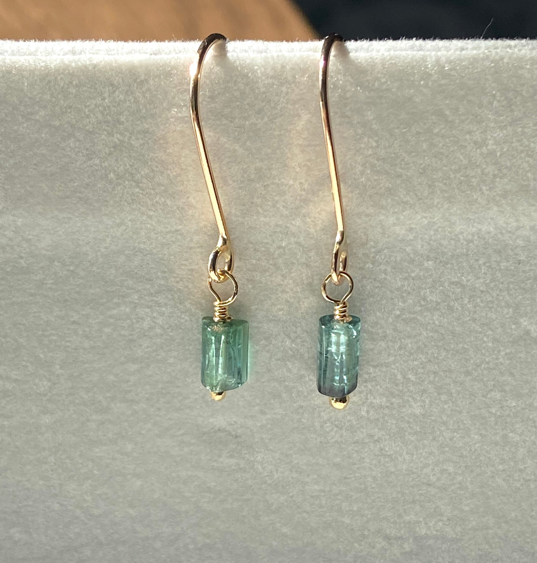 Indicolite Teal Blue Tourmaline Earrings, October Birthstone Earrings