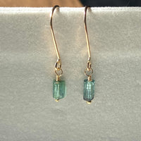 Indicolite Teal Blue Tourmaline Earrings, October Birthstone Earrings