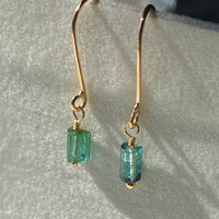 Indicolite Teal Blue Tourmaline Earrings, October Birthstone Earrings