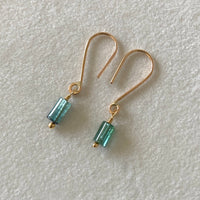 Indicolite Teal Blue Tourmaline Earrings, October Birthstone Earrings