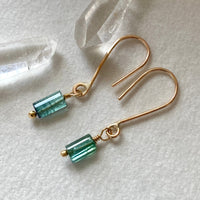 Indicolite Teal Blue Tourmaline Earrings, October Birthstone Earrings
