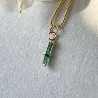 Teal Blue Indicolite Tourmaline Pendant Necklace, October Birthstone Necklace