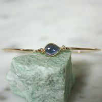 Iolite / Water Sapphire Bangle Bracelet, September Birthstone Bracelet