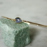 Iolite / Water Sapphire Bangle Bracelet, September Birthstone Bracelet