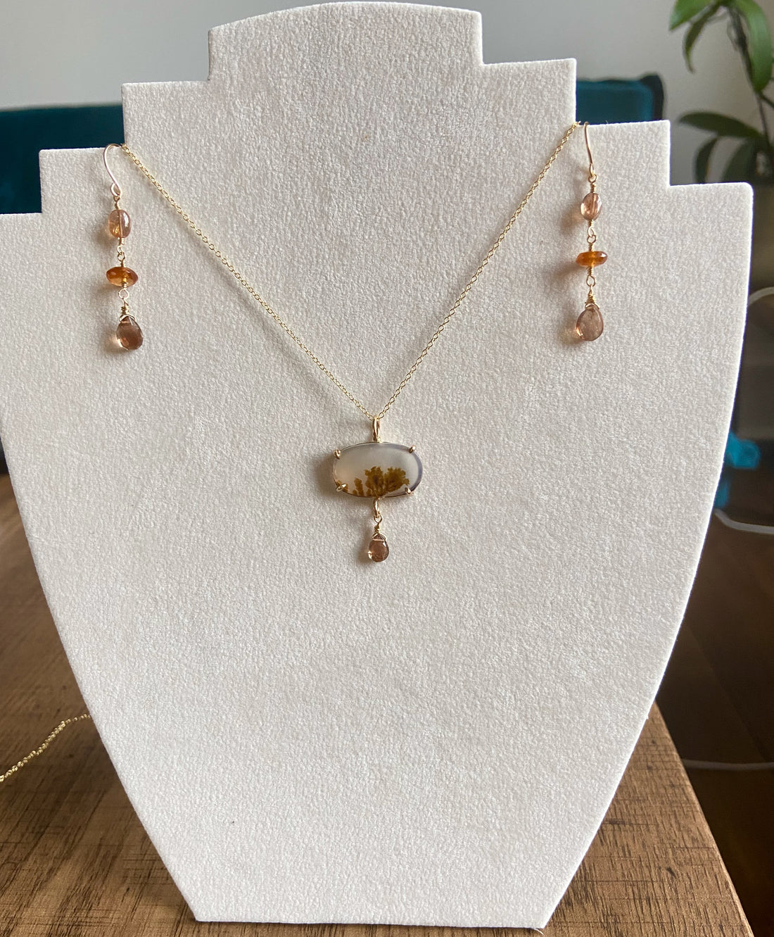 Dendritic Agate Pendant Necklace