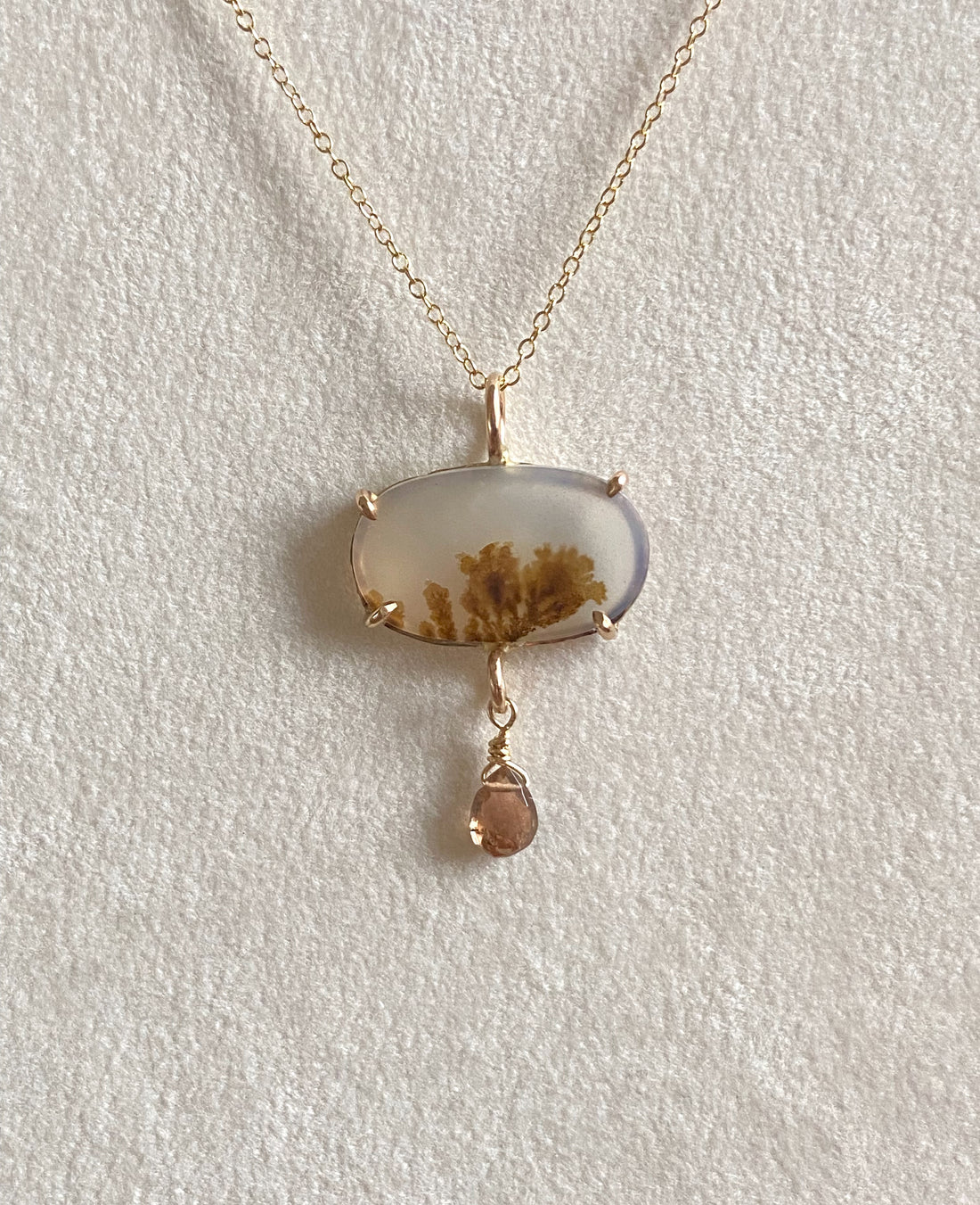 Dendritic Agate Pendant Necklace