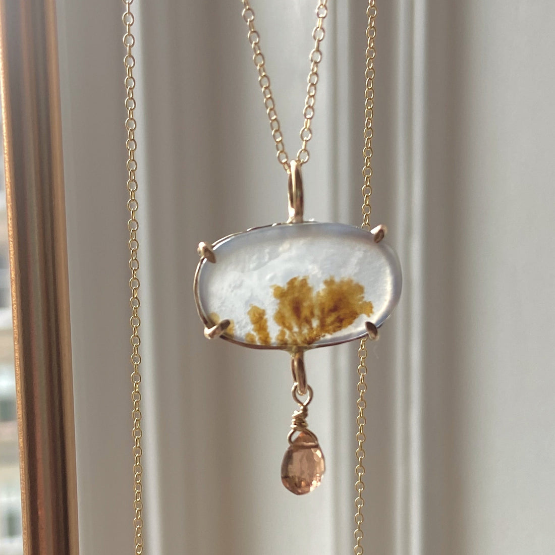 Dendritic Agate Pendant Necklace