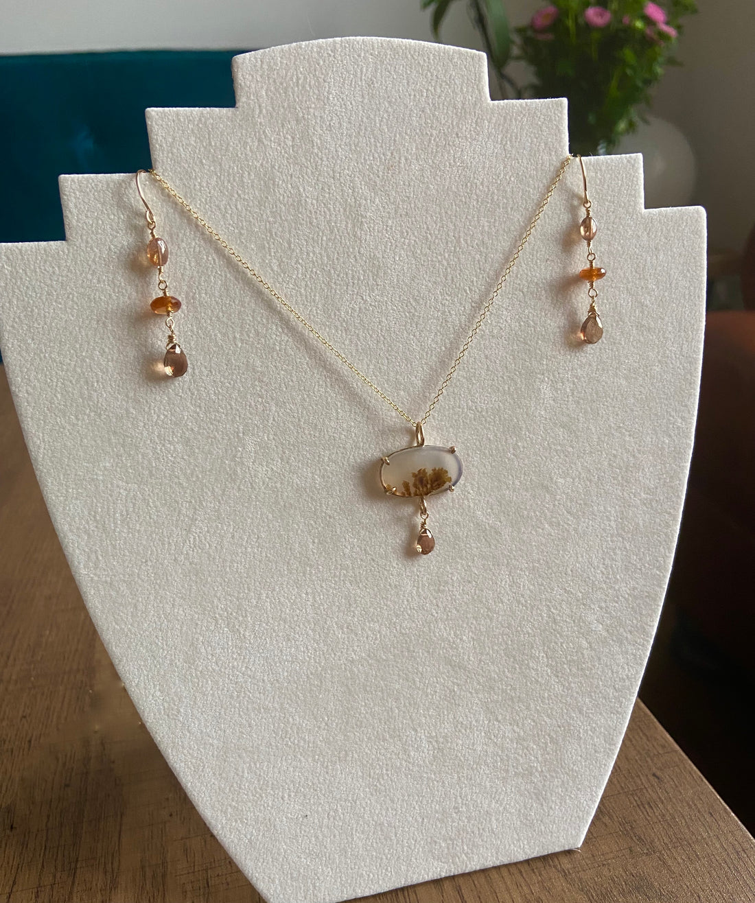 Dendritic Agate Pendant Necklace