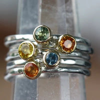 Sapphire Ring, 18k Gold and Sterling Silver, September Birthstone Ring, Engagement Wedding Ring