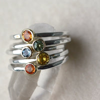 Sapphire Ring, 18k Gold and Sterling Silver, September Birthstone Ring, Engagement Wedding Ring