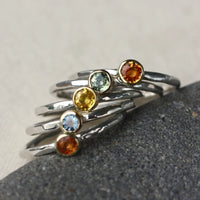 Sapphire Ring, 18k Gold and Sterling Silver, September Birthstone Ring, Engagement Wedding Ring