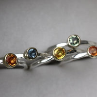 Sapphire Ring, 18k Gold and Sterling Silver, September Birthstone Ring, Engagement Wedding Ring
