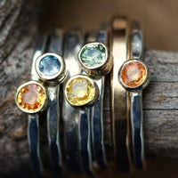 Sapphire Ring, 18k Gold and Sterling Silver, September Birthstone Ring, Engagement Wedding Ring