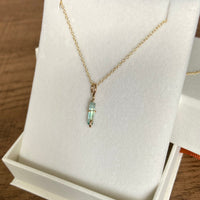 Raw Paraiba Tourmaline Pendant Necklace, October Birthstone Necklace