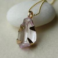 Raw Lavender Pink Kunzite Pendant Necklace