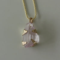 Raw Lavender Pink Kunzite Pendant Necklace