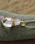 Raw Lavender Pink Kunzite Pendant Necklace