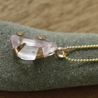 Raw Lavender Pink Kunzite Pendant Necklace