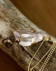 Raw Lavender Pink Kunzite Pendant Necklace