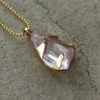 Raw Lavender Pink Kunzite Pendant Necklace