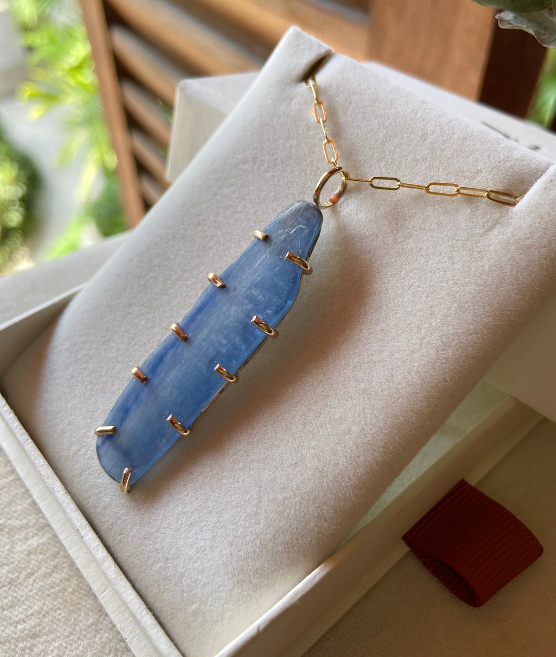 Raw Blue Kyanite Pendant Necklace
