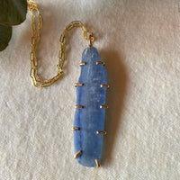 Raw Blue Kyanite Pendant Necklace