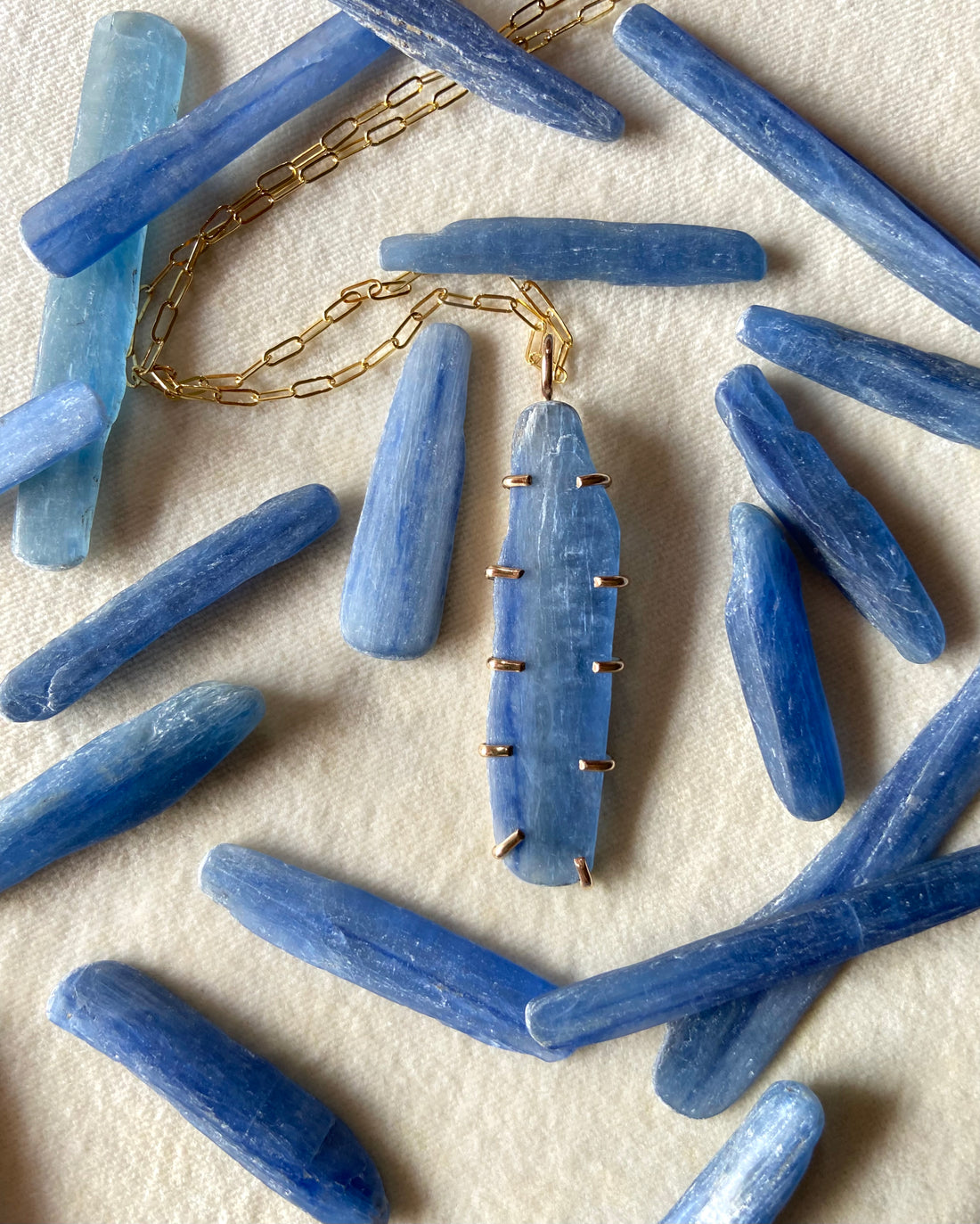 Raw Blue Kyanite Pendant Necklace