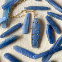 Raw Blue Kyanite Pendant Necklace