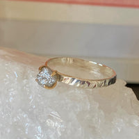 Raw Diamond Ring, Alternative Engagement or Wedding Ring, April Birthstone Ring