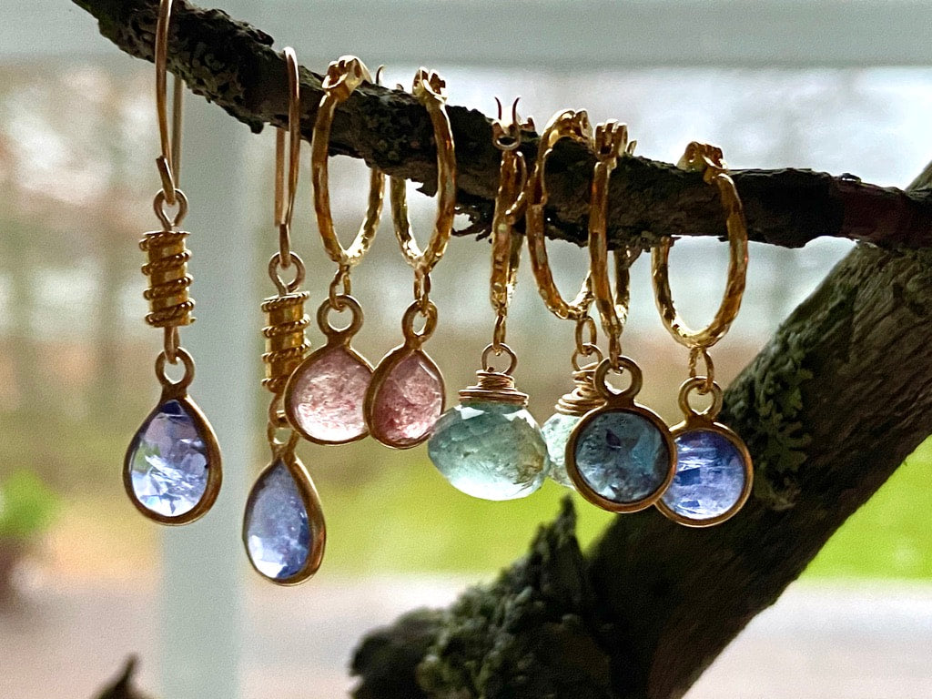 Iolite / Water Sapphire Earrings, September Birthstone Earrings