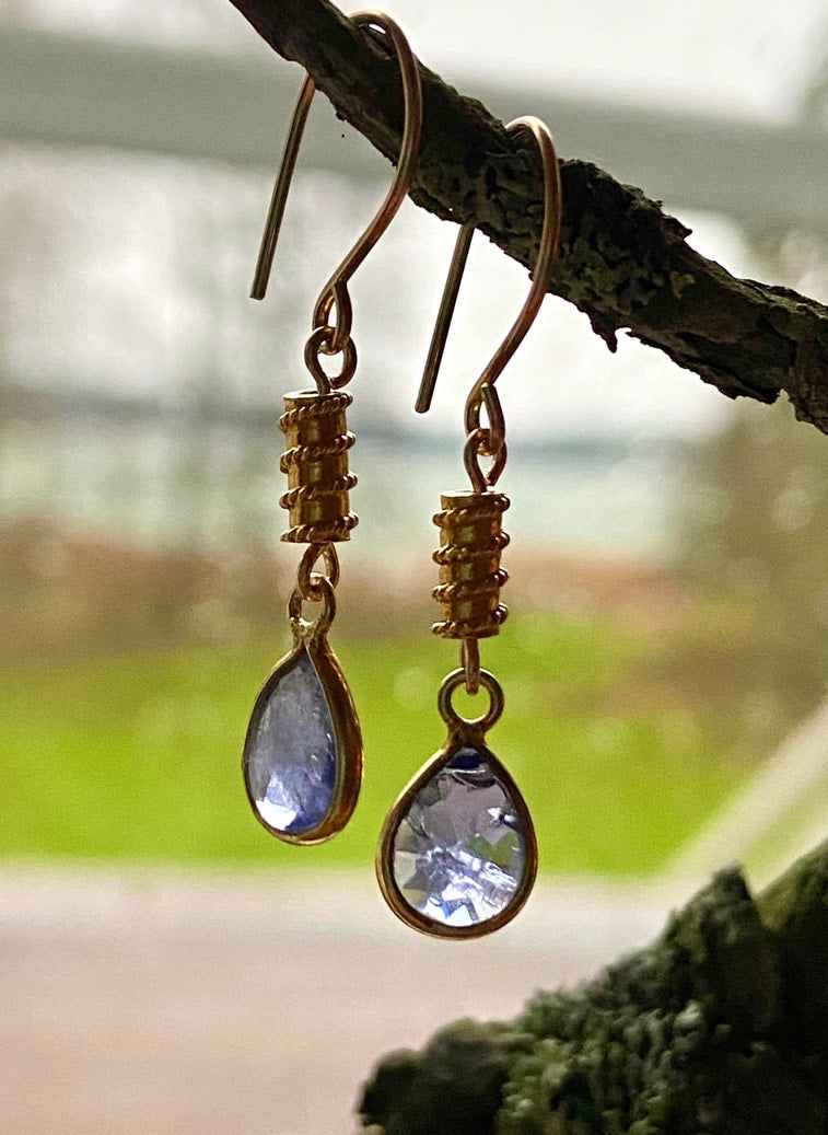Iolite / Water Sapphire Earrings, September Birthstone Earrings