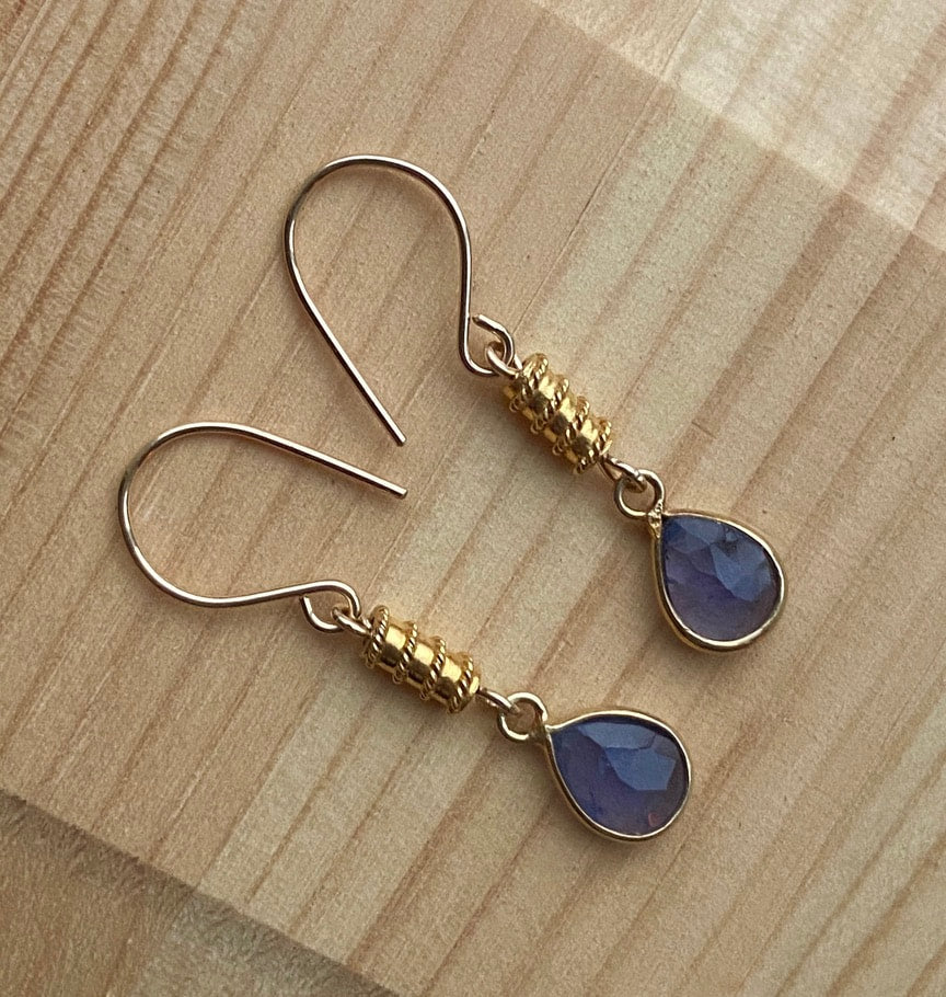 Iolite / Water Sapphire Earrings, September Birthstone Earrings