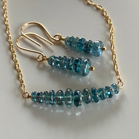Orissa Teal Blue Kyanite Bar Necklace