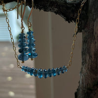 Orissa Teal Blue Kyanite Bar Necklace