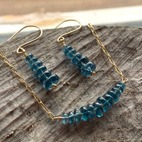 Orissa Teal Blue Kyanite Bar Necklace