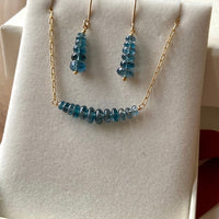 Orissa Teal Blue Kyanite Bar Necklace
