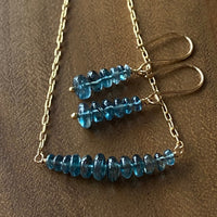 Orissa Teal Blue Kyanite Bar Necklace