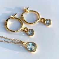 Sky Blue Topaz Hoop Earrings