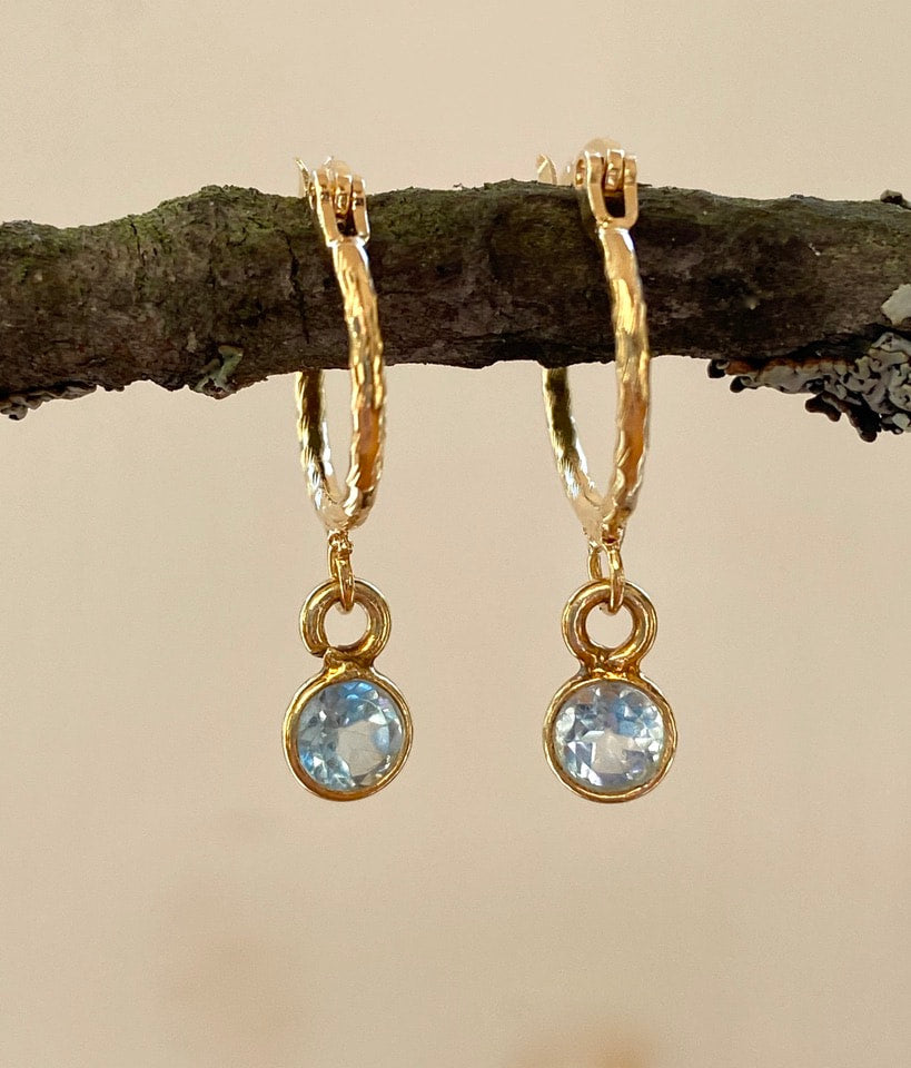 Sky Blue Topaz Hoop Earrings