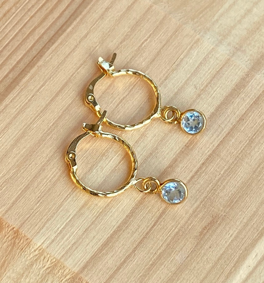 Sky Blue Topaz Hoop Earrings