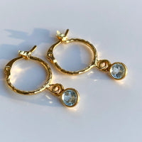 Sky Blue Topaz Hoop Earrings