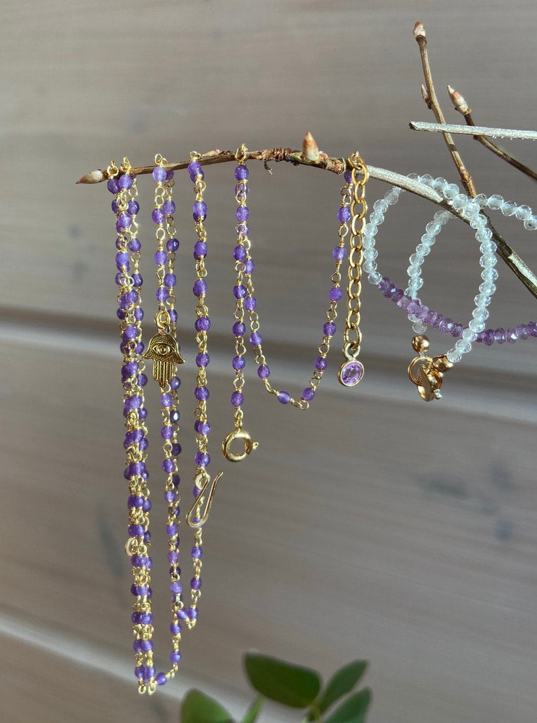 Amethyst Rosary Bracelet, February Birthstone Bracelet