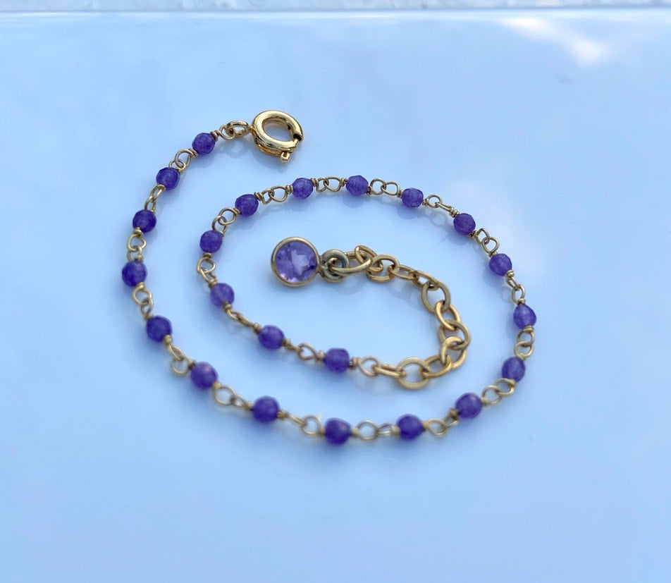 Amethyst Rosary Bracelet, February Birthstone Bracelet