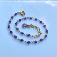 Amethyst Rosary Bracelet, February Birthstone Bracelet