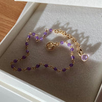 Amethyst Rosary Bracelet, February Birthstone Bracelet