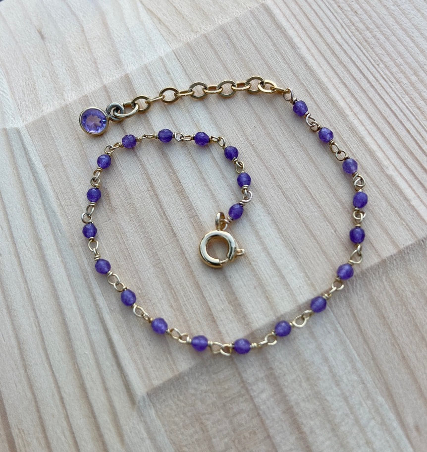 Amethyst Rosary Bracelet, February Birthstone Bracelet