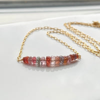 Multi-colored Natural Spinel Bar Necklace
