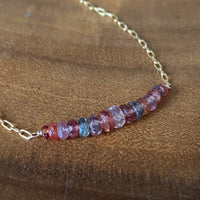 Multi-colored Natural Spinel Bar Necklace
