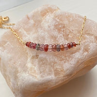 Multi-colored Natural Spinel Bar Necklace