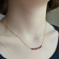 Multi-colored Natural Spinel Bar Necklace